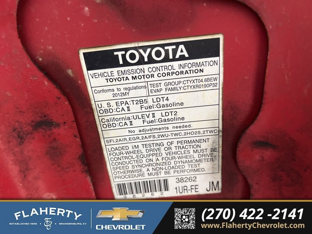 2012 Toyota Tundra 2WD Truck Base